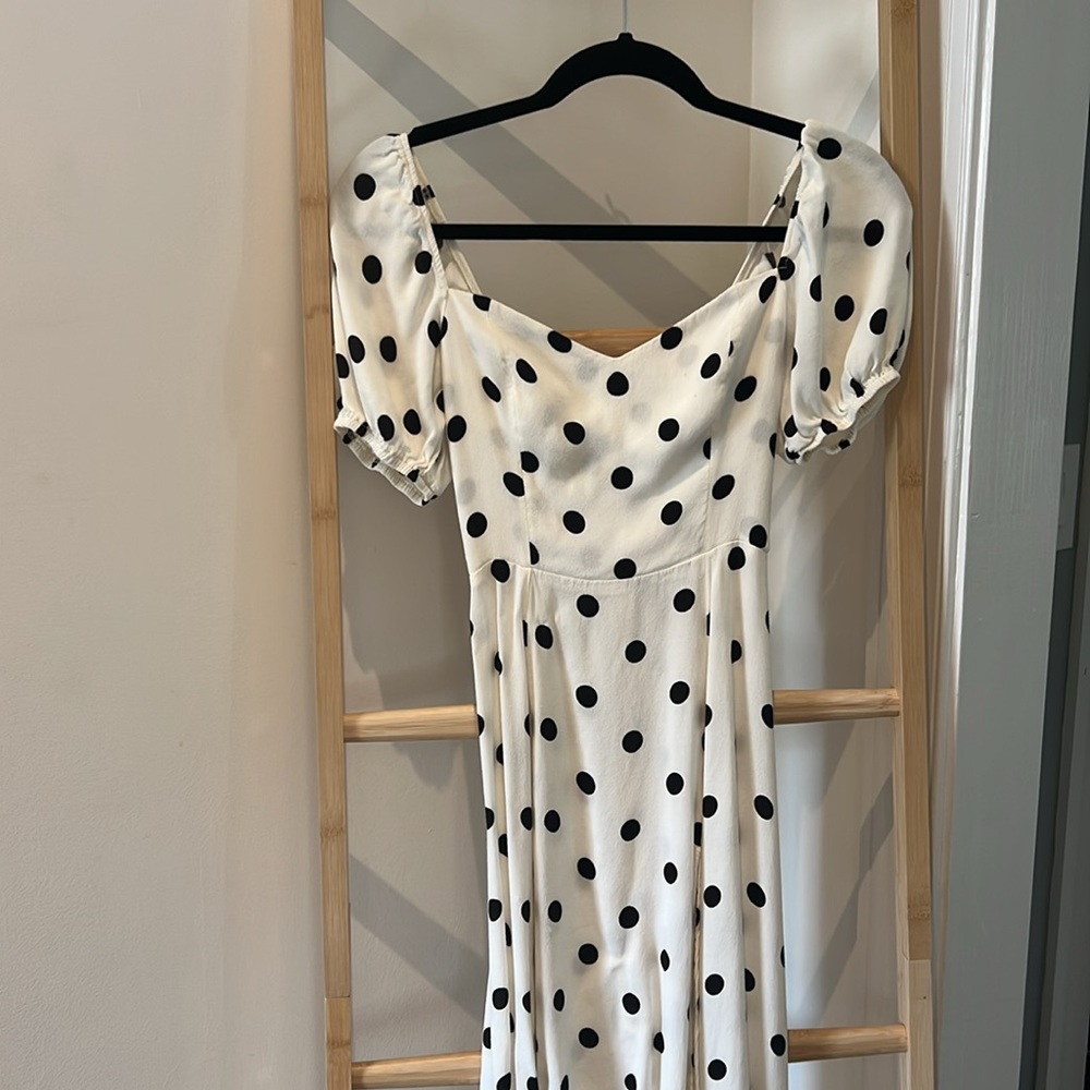 Reformation Black and White Polka Dot Dress - Mylah dress